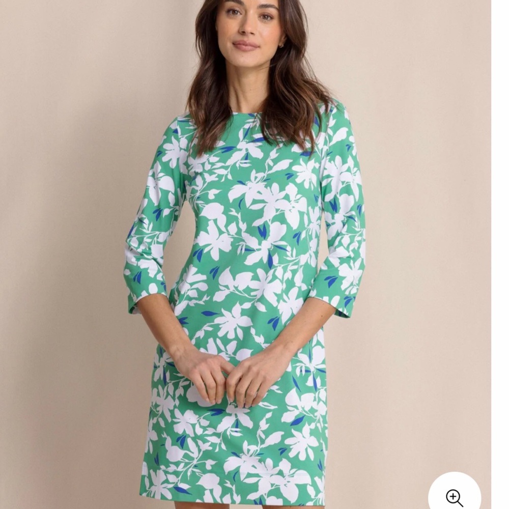 New Southern Tide Green,White, & Blue Floral Dress